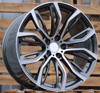 R21x10.5  5X120  ET  45  74.1  A5040  (BK510)  Grey Polished (MG)  For BMW  (K4)  (Rear+Front)