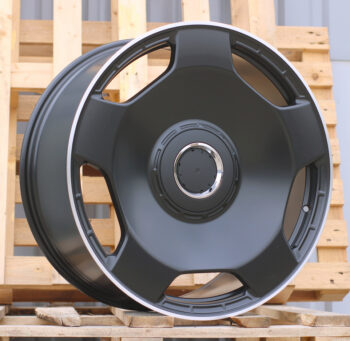 R22x10  5X112  ET  46  66.6  F5133  Black Half Matt+Polished Lip (BLHMPL)  For MER  (P1)  (HYBRID FORGED MONOBLOCK Rear+Front)