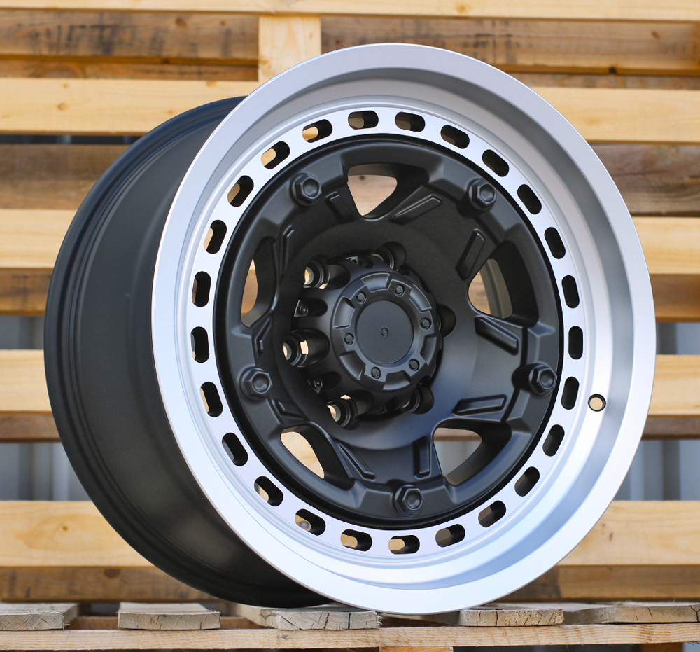 R17x9  6X139.7  ET  0  110.1  JT186  Black Matt+Polished Lip (BMPL)  For 4X4  (K3)