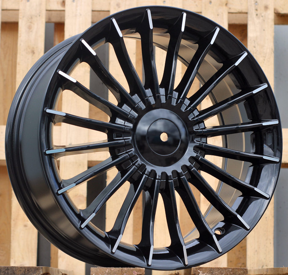 R17x8.5  5X120  ET  34  72.6  BK273  (XF961)  Black+Polished Lip (BLPL)  For BMW
