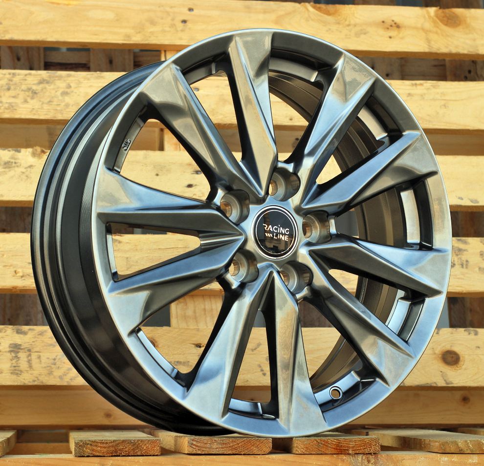 R17x6.5  5X114.3  ET  35  60.1  H3341F  Black Polished (MB)  For TOYOT
