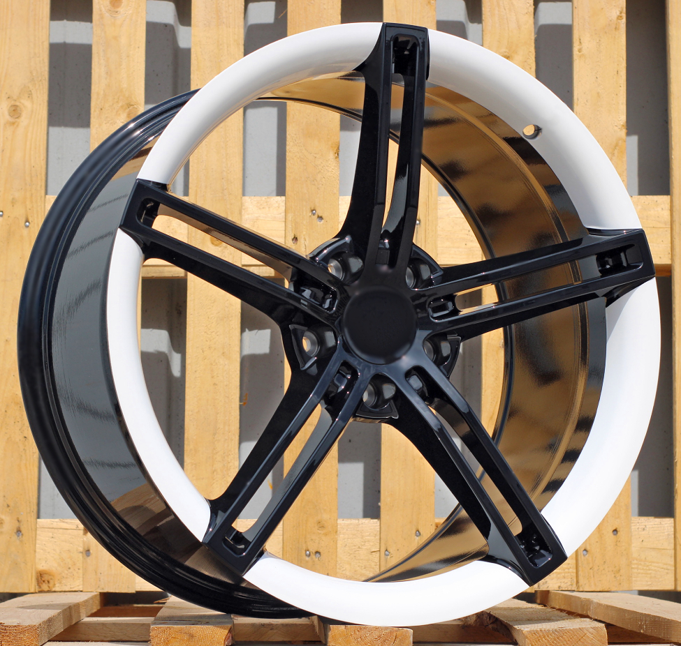 R21x9.5  5X130  ET  60  71.6  CTRGW1213  Black (BL)  For PORCH  (K3)  (FORGED Taycan (Glossy Black+White)(Rear+Front))