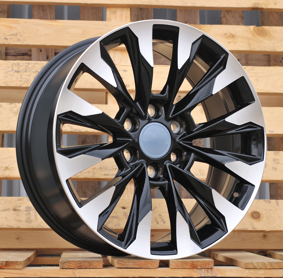 R20x8.5  6X139.7  ET  25  106.1  Y0185  (H880F)  Black Polished (MB)  For TOYOT  (K7)  (HYBRID FORGED)