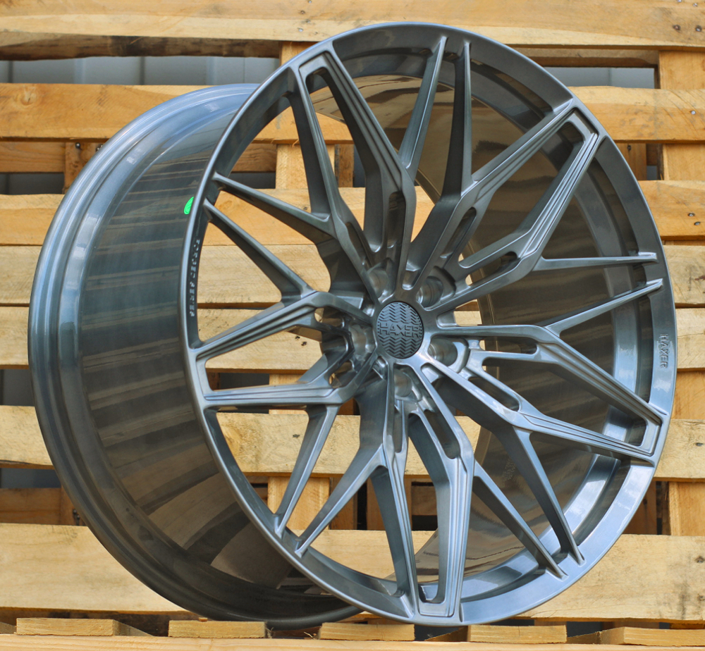 R23x11  5X112  ET  35  66.6  HXF02  Dark Brush Silver (DBS)  For HAXER  (K3)  (FORGED  (NEW Model) Rear+Front)