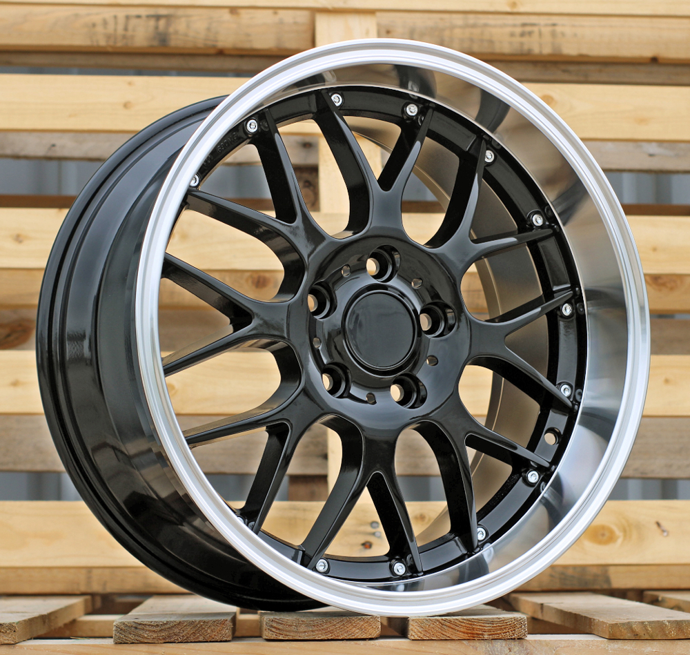 R18x8  5X120  ET  35  72.6  BY773  Black+Polished Lip (BLPL)  For BMW  (Z2+Z6+Z3)  (REAR+FRONT)