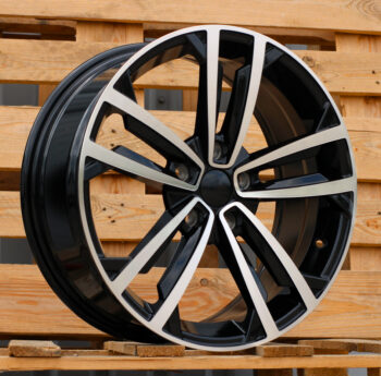 R17x7  5X112  ET  45  57.1  B5287  (IN5396)  Black Polished (MB)  For VW  (P2+M)  ((AKC 85 Eur))