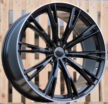 R22x9.5  5X112  ET  31  66.5  H5060  (IN1111/TS533)  Black+Polished Lip (BLPL)  For AUD  (K8)  (ABT Style)