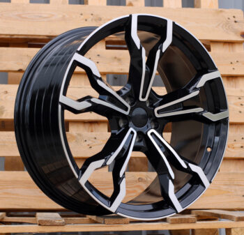 R21x9.5  5X112  ET  43  66.6  YF5596  Black Polished (MB)  For BMW  (P2)  (X3 HYBRID FORGED Front+Rear)