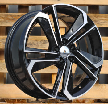 R17x7  5X100  ET  51  57.1  B1113  Black Polished (MB)  For SKODA  (R+M)
