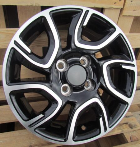 R14x6 4X100 ET 35 54.1 XE186 Black Polished (MB) For KIA (R)