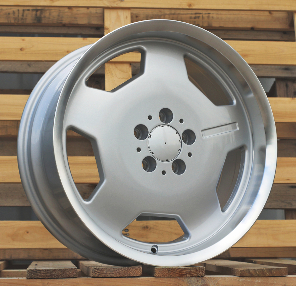 R17x8  5X112  ET  30  66.6  I5270  Silver+Polished Lip (SP)  For MER  (K7)  (MONOBLOCK Style)