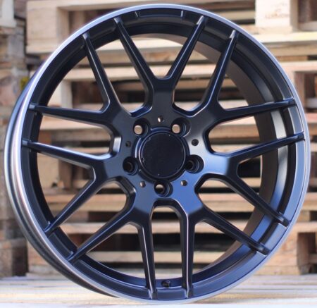 R18x8 5X112 ET 40 66.6 A1257 Black Half Matt+Polished Lip (BLHMPL) For MER (P)