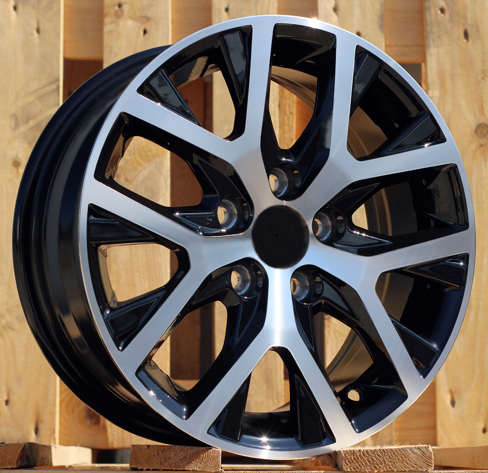 R14x6  5X100  ET  38  57.1  L1173  Black Polished (MB)  For VW  (K3)