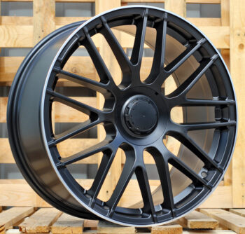 R19x8  5X112  ET  45  66.6  B1268  Black Half Matt+Polished Lip (BLHMPL)  For MER  (Z4+Z3+Z2)  (Rear+Front)