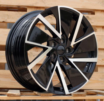 R18x8  5X112  ET  45  57.1  YF0445  Black Polished (MB)  For SKODA  (M+Z5)  (HYBRID FORGED)