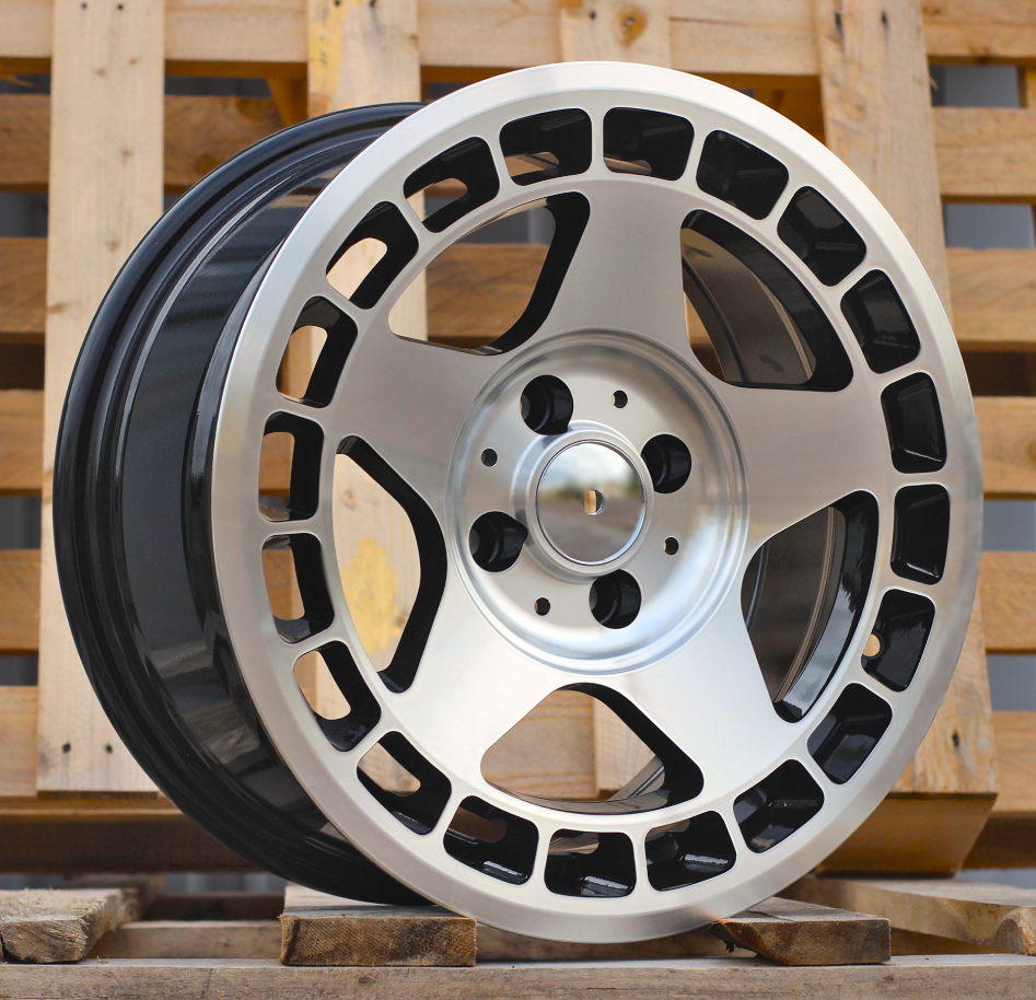 R15x7  4X100  ET  24  57.1  BK927  Black Polished (MB)  For RACIN  (L6)