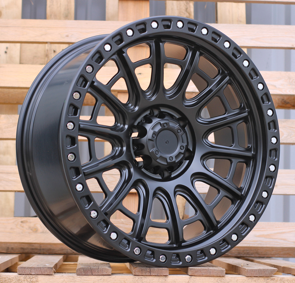 R20x9  6X139.7  ET  0  110.1  FBX134  Black Polished (MB)  For 4X4  (K3)  (HYBRID FORGED Silver Rivets)
