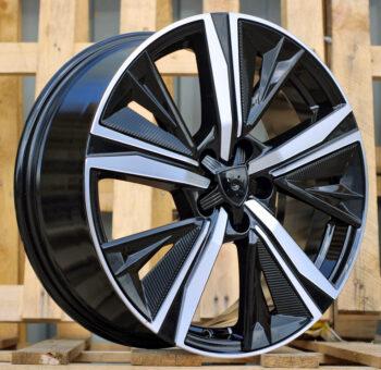 R18x7.5  4X108  ET  32  65.1  Y1187  Black Polished (MB)  For PEUG  (P)  (NEW Design Carved Spokes)