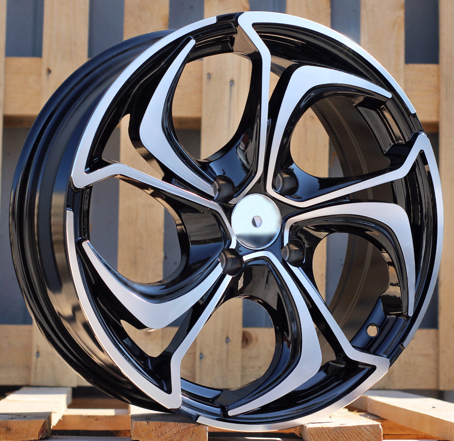 R14x5.5  4X100  ET  40  60.1  BY980  (LU1235)  Black Polished (MB)  For RACIN  (Z5)