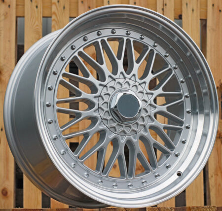 R18x9.5 10X112/120 ET 20 74.1 BY479 (XF135) Silver+Polished Lip (SP) For RACIN (R+P2) (BBS Style Front+Rear)