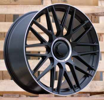 R21x10  5X112  ET  40  66.6  Y0207  Black Half Matt+Polished Lip (BLHMPL)  For MER  (P+M)  (Rear+Front)
