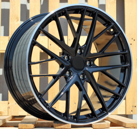 R21x11.5 5X130 ET 69 71.6 B5541 Black+Polished Lip (BLPL) For PORCH (M) (Rear+Front)