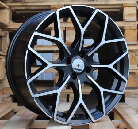 R17x7.5 3X112 ET 25 57.1 B1449 Black Polished Half Matt (MBHM) For SMART (Z2) (HAXER Front+Rear)