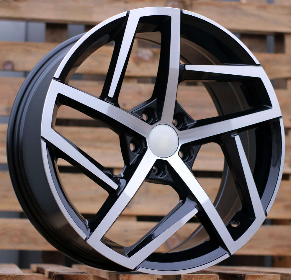 R17x7.5  5X112  ET  45  57.1  XE442  Black Polished (MB)  For VW  (D1)  ((AKC 65 Eur))