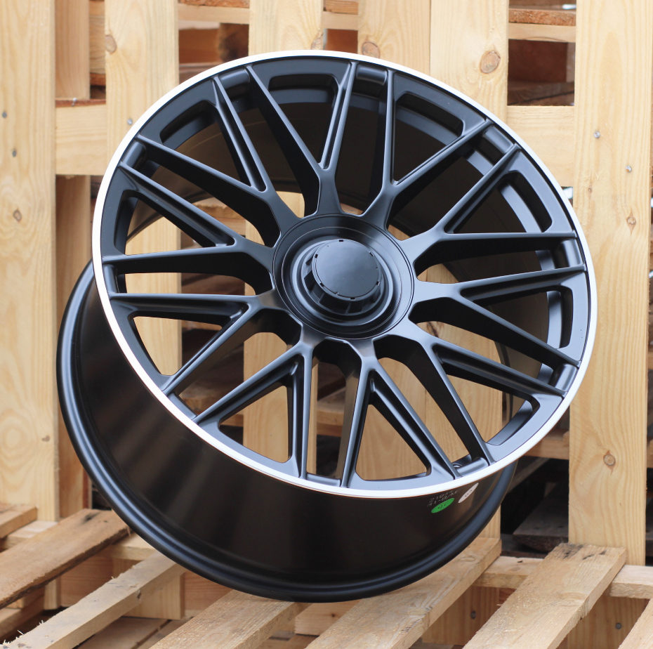 R21x10  5X112  ET  44  66.6  FE230  Black Half Matt+Polished Lip (BLHMPL)  For MER  (N2)  (REAR+FRONT For New GLS)