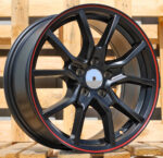 R16x7  5X114.3  ET  40  67.1  B5253  Black Half Matt+Red Lip (BLHMRL)  For RACIN  (P)