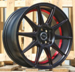 R15x7  4X100  ET  38  60.1  B5705  Black Half Matt+Red Lip (BLHMRL)  For RACIN  (K4)