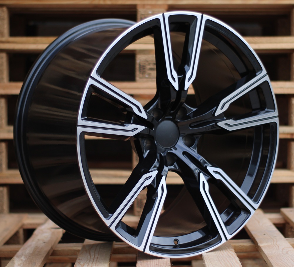 R21x10  5X112  ET  32  66.6  H5033  (A5552)  Black Polished+Powder Coating (MBPC)  For BMW  (P)  (Rear+Front)