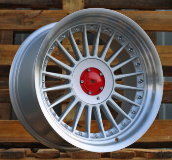 R17x8  5X120  ET  20  74.1  7307F  Silver+Polished Lip (SP)  For BMW  (P1+P+Z6)  (ALPINA Style (Front+Rear))