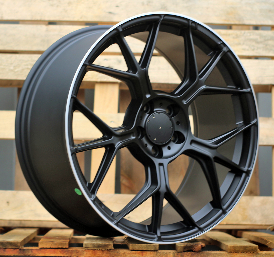 R20x8.5  5X112  ET  40  66.5  FBX120  Black+Polished Lip (BLPL)  For MER  (K3)  (HYBRID FORGED Front+Rear)
