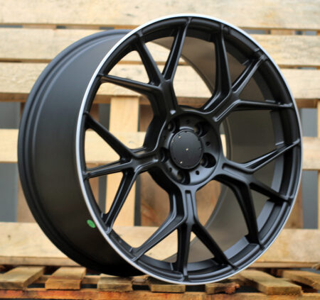 R19x8.5 5X112 ET 38 66.5 FBX120 (F9717) Black Matt+Polished Lip (BMPL) For MER (K3) (Rear+Front)