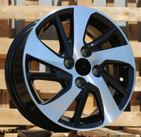 R14x5.5 4X100 ET 45 54.1 F0458 (LU1543) Black Polished (MB) For TOYOT (R+Z5)