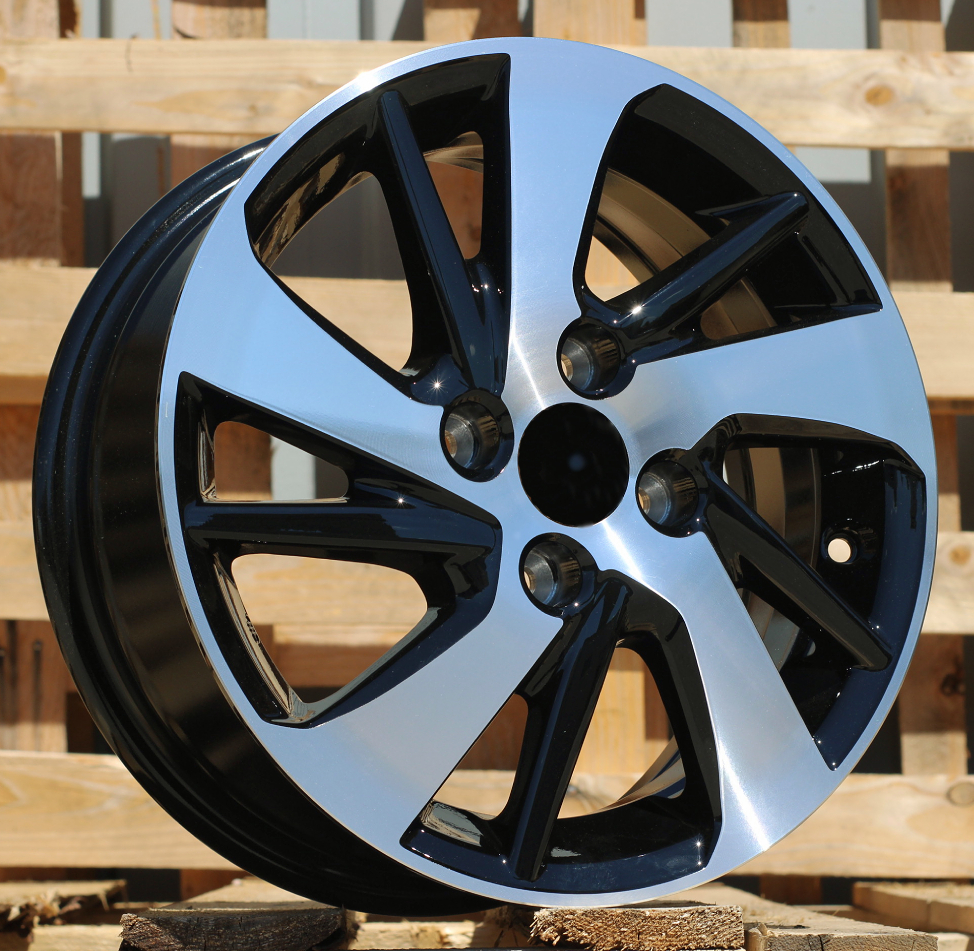 R14x5.5  4X100  ET  45  54.1  F0458  (LU1543)  Black Polished (MB)  For TOYOT  (R+Z5)