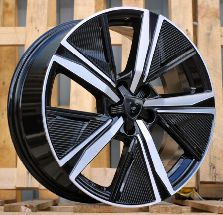 R18x7.5  5X108  ET  44  65.1  Y1187F  Black Polished (MB)  For PEUG  (K4)  (NEW Design Full Spokes)