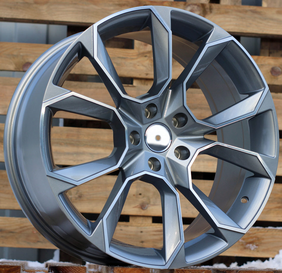 R19x8.5  5X112  ET  40  57.1  SK516  (BYD1310)  Grey Polished+Powder Coating (MGPC)  For SKODA  (K7)