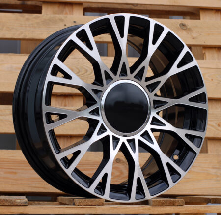 R16x6.5  4X98  ET  35  58.1  Y1283  (YF0447)  Black Polished (MB)  For FIAT  (M)  (HYBRID FORGED NEW Model 500)