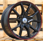 R16x7  4X100  ET  36  60.1  B5253  Black Half Matt+Red Lip (BLHMRL)  For RACIN  (R+D3)