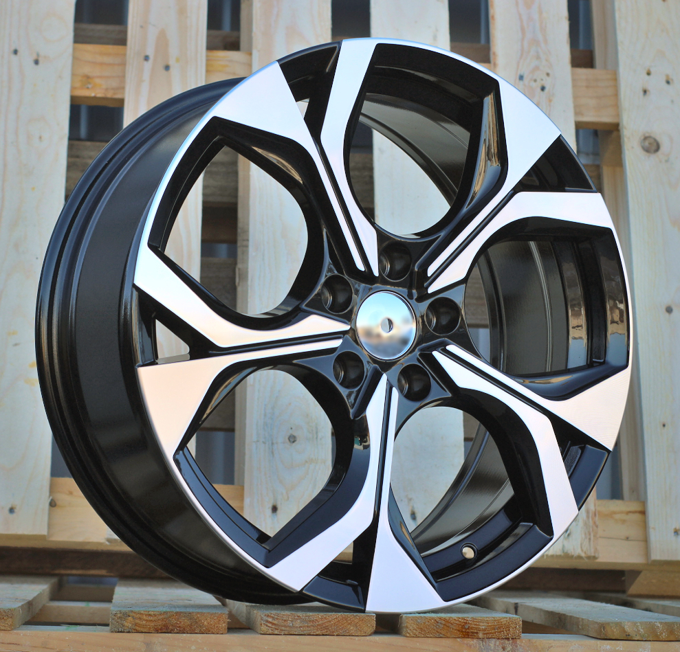 R18x7.5  5X112  ET  40  57.1  Y1303  Black Polished (MB)  For SKODA  (M)  (HYBRID FORGED)