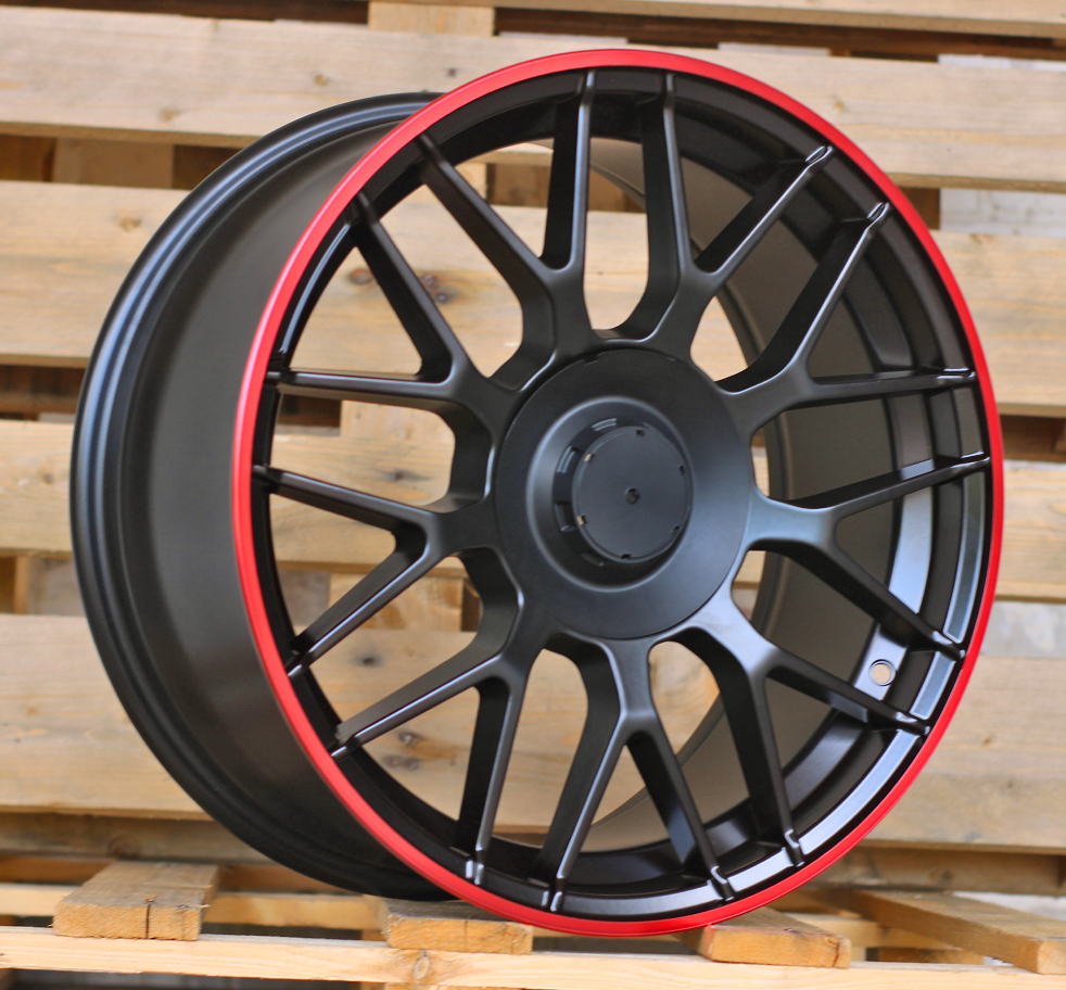 R18x8.5  5X112  ET  35  66.6  REW020  Black Matt (BM)  For MER  (K7)  (Red Coating)