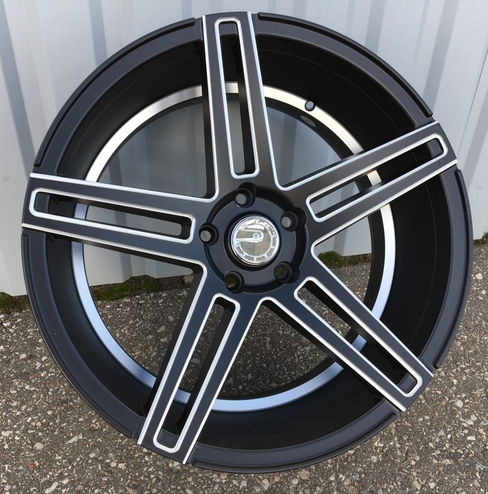 R20x9.5  5X120  ET  35  74.1  H5249  (G526)  Black Half Matt+Polished Lip (BLHMPL)  For RACIN  (K7)  ((AKC 110 Eur)Milling (Rear+Front))