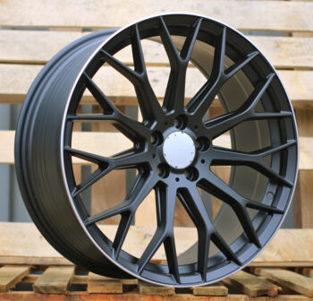 R19x9  5X112  ET  50  66.6  YS1180  Black Half Matt+Polished Lip (BLHMPL)  For MER  (P+P2)  (HYBRID FORGED Front+Rear)