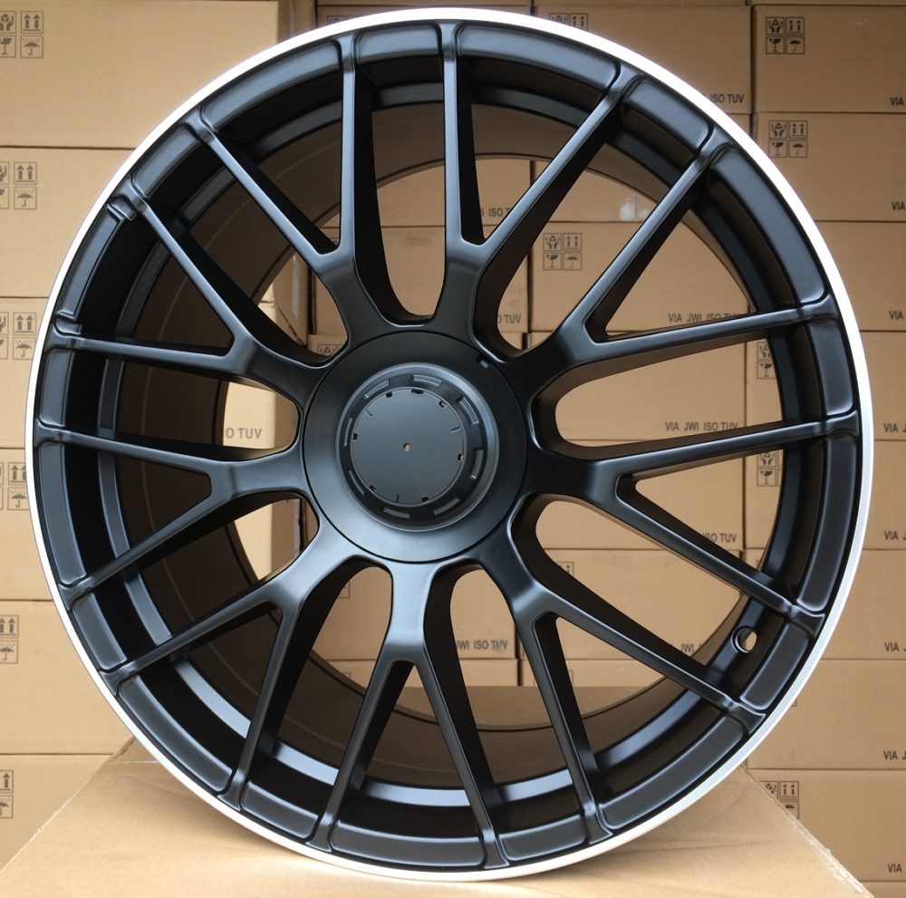 R19x8.5  5X112  ET  35  66.6  BK912  (BY1268)  Black Half Matt+Polished Lip (BLHMPL)  For MER  (P)  (()