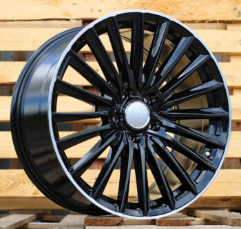 R19x8  5X112  ET  43  66.6  B5909  Black+Polished Lip (BLPL)  For MER  (K4)  ())