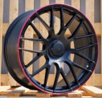 R19x8.5  5X112  ET  36  66.6  B1268  (HE-F083)  Black Half Matt+Red Lip (BLHMRL)  For MER  (K3)  (Rear+Front (Satin Black))