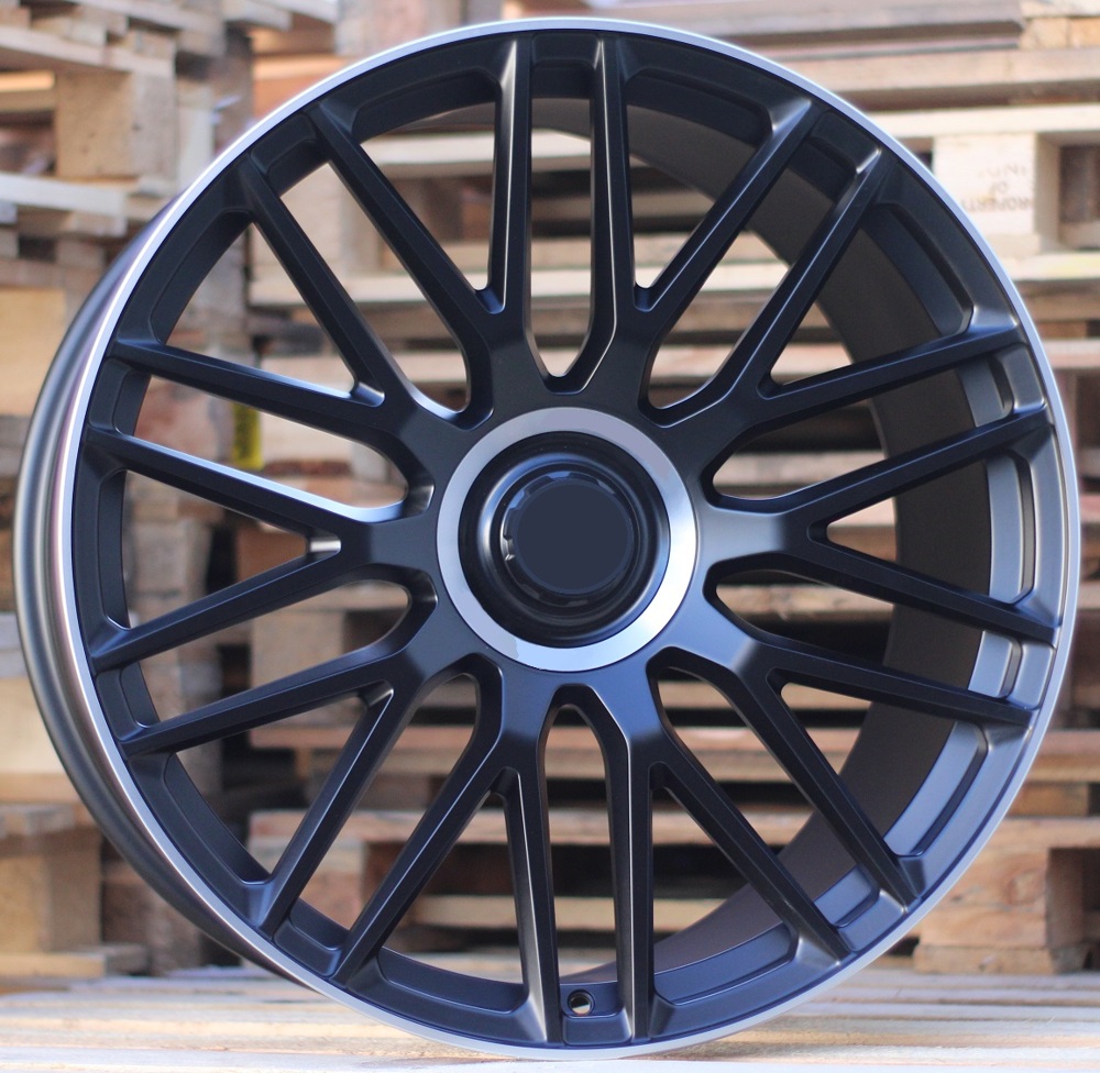 R22x11.5  5X112  ET  47  66.5  FMB36  Black Matt+Polished Lip (BMPL)  For MER  (K3)  (REAR+FRONT FORGED)
