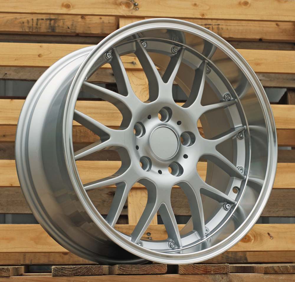 R18x8  5X120  ET  20  74.1  BY773  Silver+Polished Lip (SP)  For BMW  (Z6)  (Rear+Front)